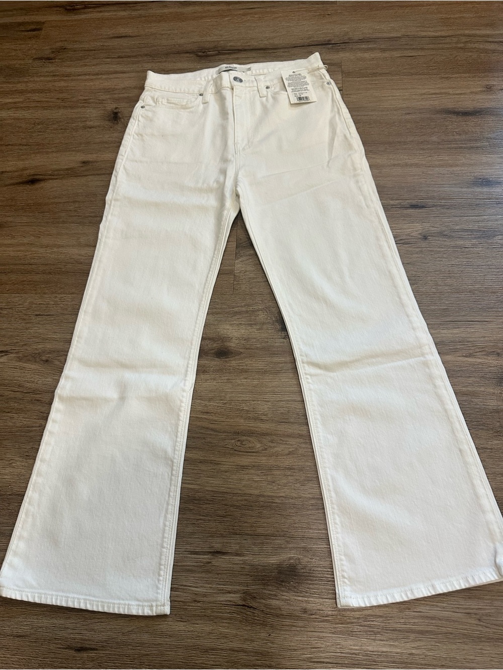 Hudson Jeans White Wide-Leg Flare Denim
